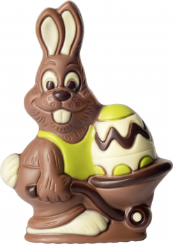 Osterhase mit Schubkarre - Schoko Figur